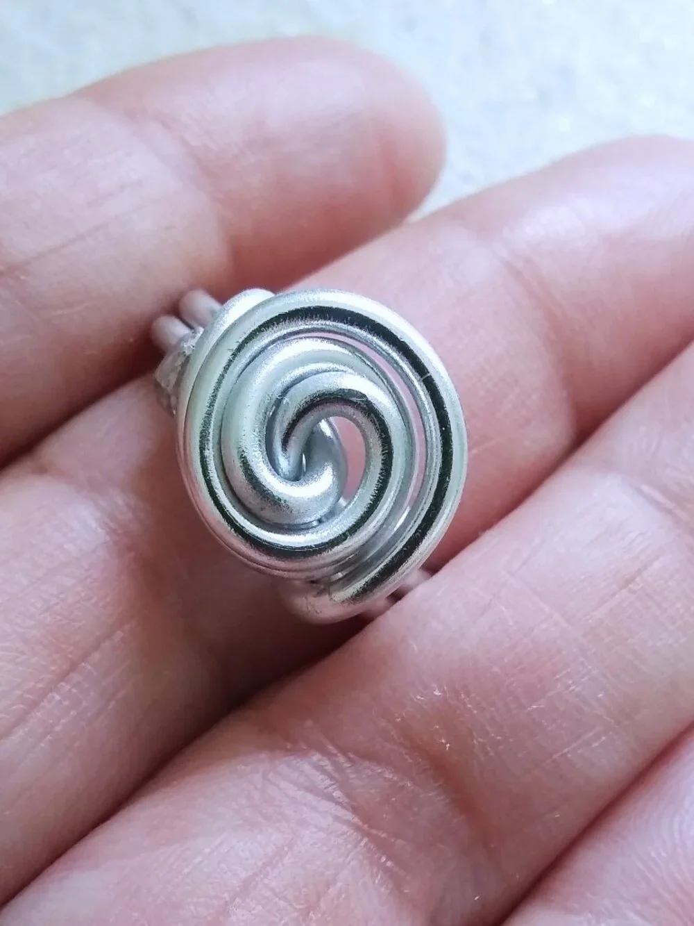 Handmade & Custom Sized for You! Super Thick Silver Alu Wire Ring - Boho Chic!
